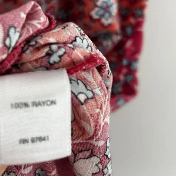 J.Jill Dress Size Medium Floral Button Front V-Neck Sleeveless Cottagecore - Picture 8 of 11